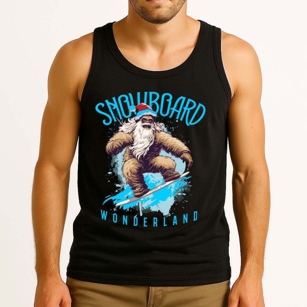 Sasquatch Snowboard Wonderland Christmas Bigfoot Tank Top