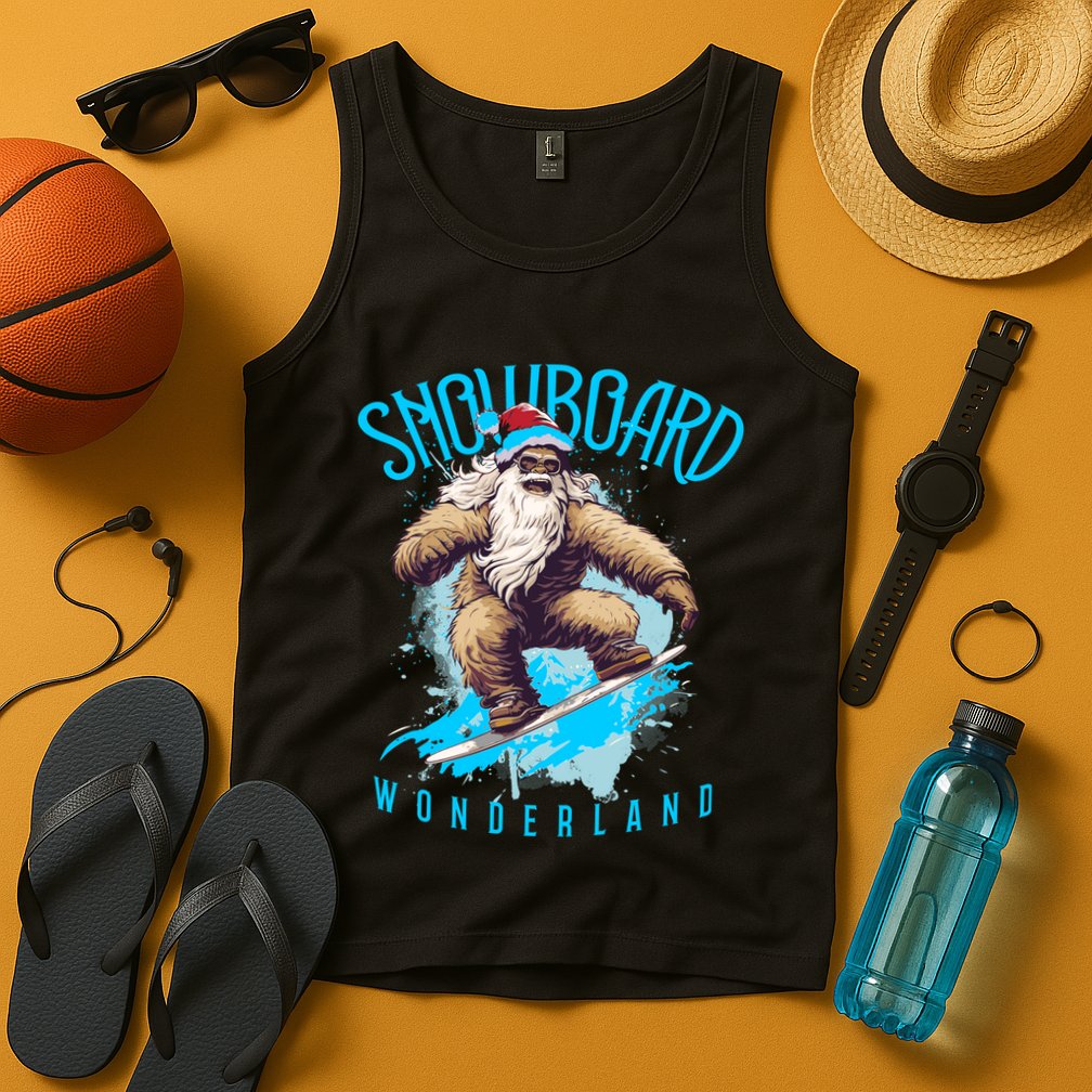 Sasquatch Snowboard Wonderland Christmas Bigfoot Tank Top