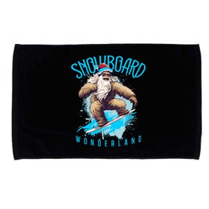 Sasquatch Snowboard Wonderland Christmas Bigfoot Microfiber Hand Towel