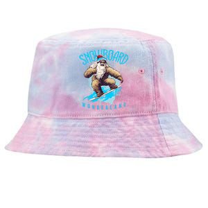 Sasquatch Snowboard Wonderland Christmas Bigfoot Tie-Dyed Bucket Hat