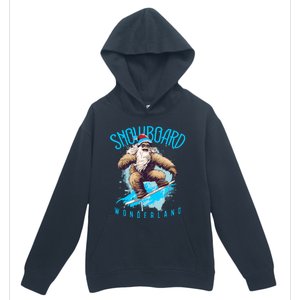 Sasquatch Snowboard Wonderland Christmas Bigfoot Urban Pullover Hoodie