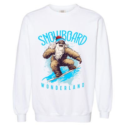 Sasquatch Snowboard Wonderland Christmas Bigfoot Garment-Dyed Sweatshirt