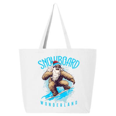 Sasquatch Snowboard Wonderland Christmas Bigfoot 25L Jumbo Tote