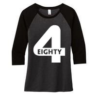 Shannon Sharpe Wearing 4 Eighty Women's Tri-Blend 3/4-Sleeve Raglan Shirt