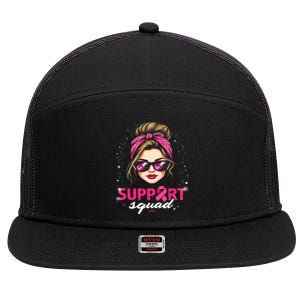 Support Squad Women Sunglasses Breast Cancer Awareness 7 Panel Mesh Trucker Snapback Hat