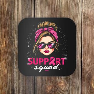 Support Squad Women Sunglasses Breast Cancer Awareness Coaster