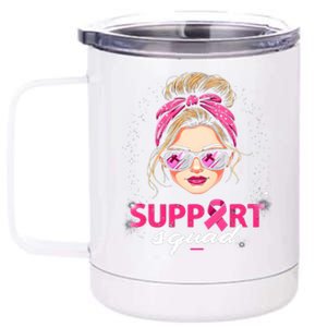 Support Squad Women Sunglasses Breast Cancer Awareness 12 oz Stainless Steel Tumbler Cup