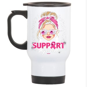 Support Squad Women Sunglasses Breast Cancer Awareness Stainless Steel Travel Mug