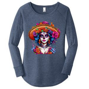 Sugar Skull Women De Los Muertos La Catrina Day Of The Dead Women's Perfect Tri Tunic Long Sleeve Shirt