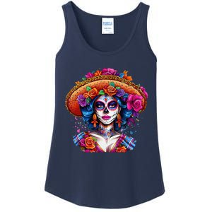 Sugar Skull Women De Los Muertos La Catrina Day Of The Dead Ladies Essential Tank