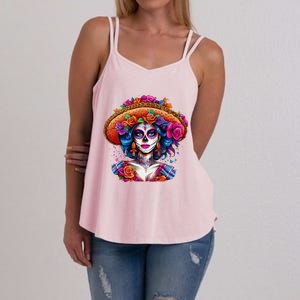 Sugar Skull Women De Los Muertos La Catrina Day Of The Dead Women's Strappy Tank