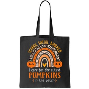 School Social Worker Halloween Rainbow Leopard School Worker Tote Bag