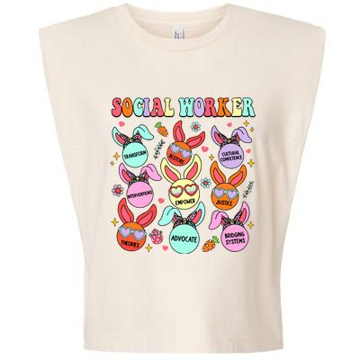 School Social Worker Funny Easter Garment-Dyed Women's Muscle Tee