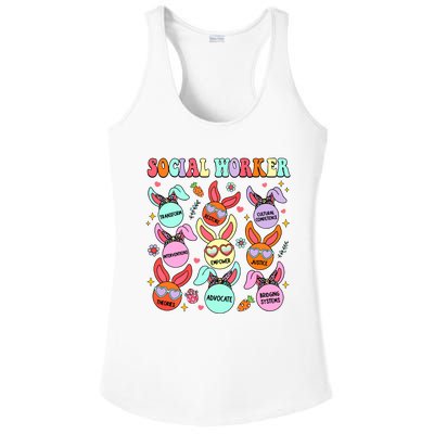 School Social Worker Funny Easter Ladies PosiCharge Competitor Racerback Tank