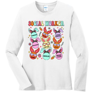 School Social Worker Funny Easter Ladies Long Sleeve Shirt