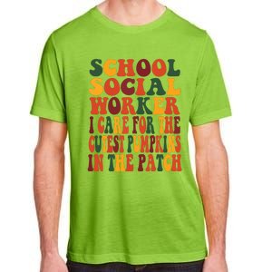 School Social Worker Halloween Rainbow Groovy School Worker Adult ChromaSoft Performance T-Shirt