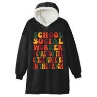 School Social Worker Halloween Rainbow Groovy School Worker Hooded Wearable Blanket