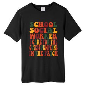 School Social Worker Halloween Rainbow Groovy School Worker Tall Fusion ChromaSoft Performance T-Shirt