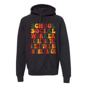 School Social Worker Halloween Rainbow Groovy School Worker Premium Hoodie