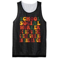 School Social Worker Halloween Rainbow Groovy School Worker Mesh Reversible Basketball Jersey Tank