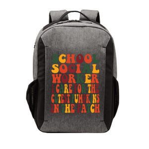 School Social Worker Halloween Rainbow Groovy School Worker Vector Backpack