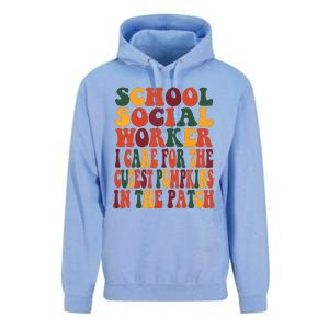 School Social Worker Halloween Rainbow Groovy School Worker Unisex Surf Hoodie