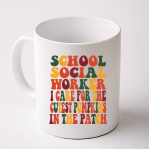 School Social Worker Halloween Rainbow Groovy School Worker Coffee Mug