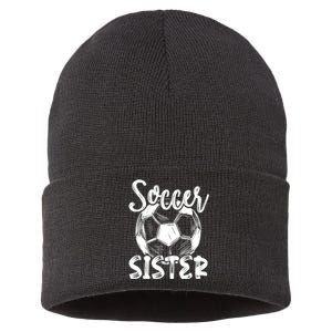 Soccer Sister Wo Family Matching Team Player Soccer Ball Sustainable Knit Beanie