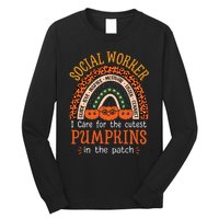 School Social Worker Rainbow Halloween School Worker Long Sleeve Shirt