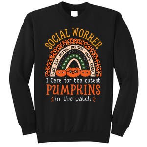 School Social Worker Rainbow Halloween School Worker Tall Sweatshirt