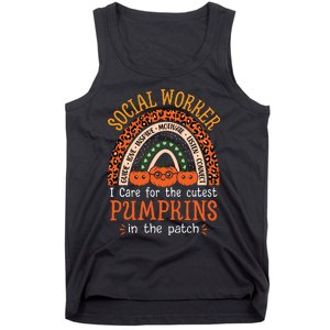 School Social Worker Rainbow Halloween School Worker Tank Top