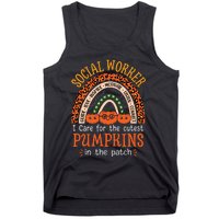 School Social Worker Rainbow Halloween School Worker Tank Top