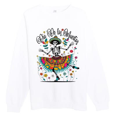 Sugar Skull Wo Day of the Dead Dia de los Muertos  Premium Crewneck Sweatshirt