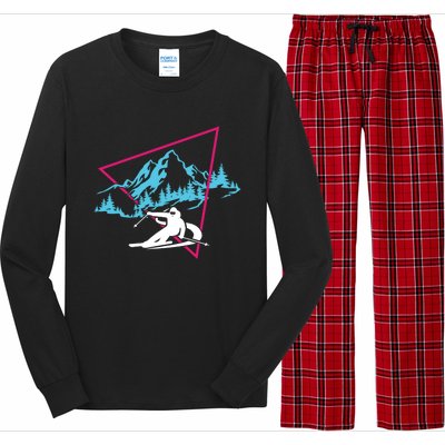 Skier Skiing Winter Sport Ski Skiers Ski Lover Great Gift Long Sleeve Pajama Set