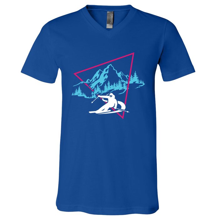 Skier Skiing Winter Sport Ski Skiers Ski Lover Great Gift V-Neck T-Shirt