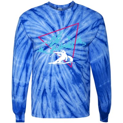 Skier Skiing Winter Sport Ski Skiers Ski Lover Great Gift Tie-Dye Long Sleeve Shirt