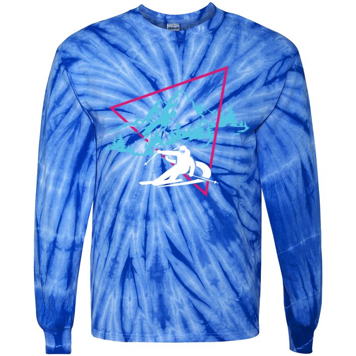 Skier Skiing Winter Sport Ski Skiers Ski Lover Great Gift Tie-Dye Long Sleeve Shirt