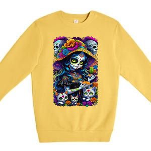 Sugar Skull Women De Los Muertos La Catrina Day Of The Dead Premium Crewneck Sweatshirt