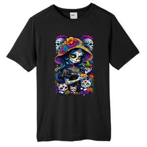 Sugar Skull Women De Los Muertos La Catrina Day Of The Dead Tall Fusion ChromaSoft Performance T-Shirt