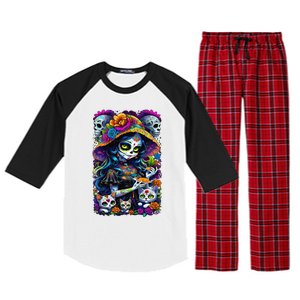 Sugar Skull Women De Los Muertos La Catrina Day Of The Dead Raglan Sleeve Pajama Set