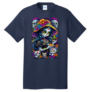 Sugar Skull Women De Los Muertos La Catrina Day Of The Dead Tall T-Shirt