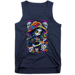 Sugar Skull Women De Los Muertos La Catrina Day Of The Dead Tank Top