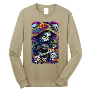 Sugar Skull Women De Los Muertos La Catrina Day Of The Dead Long Sleeve Shirt