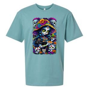 Sugar Skull Women De Los Muertos La Catrina Day Of The Dead Sueded Cloud Jersey T-Shirt