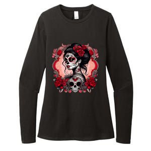 Sugar Skull Women De Los Muertos La Catrina Day Of The Dead Womens CVC Long Sleeve Shirt