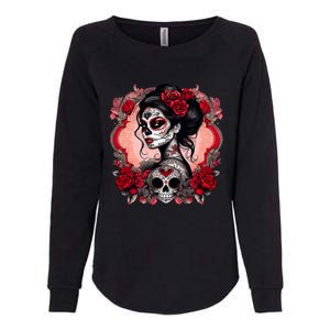 Sugar Skull Women De Los Muertos La Catrina Day Of The Dead Womens California Wash Sweatshirt