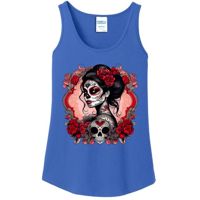 Sugar Skull Women De Los Muertos La Catrina Day Of The Dead Ladies Essential Tank