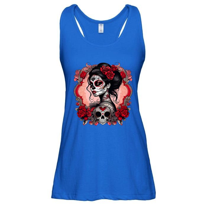 Sugar Skull Women De Los Muertos La Catrina Day Of The Dead Ladies Essential Flowy Tank