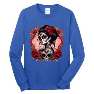 Sugar Skull Women De Los Muertos La Catrina Day Of The Dead Tall Long Sleeve T-Shirt