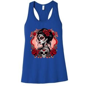 Sugar Skull Women De Los Muertos La Catrina Day Of The Dead Women's Racerback Tank